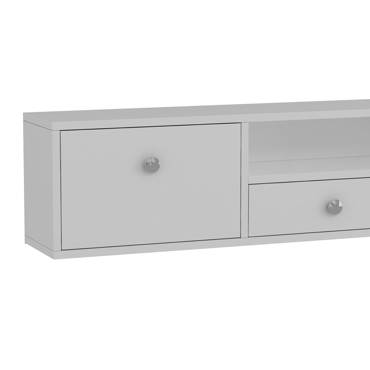 Comoda TV, Hanah Home, 1301-DROP-1, 140x30x30 cm, PAL , Alb / Argintiu - view 5