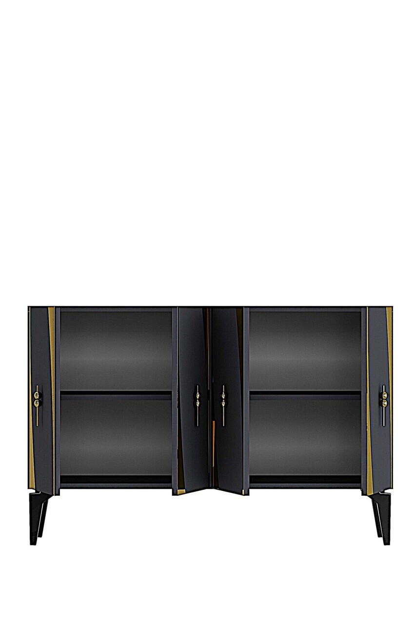 Consola, Hanah Home, Elips 120, 120x75x32 cm, Antracit / Aur — imaginea 6
