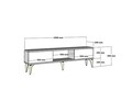 Comoda TV, Hanah Home, Viola, 150x44.6x29.6 cm, PAL , Antracit / Aur