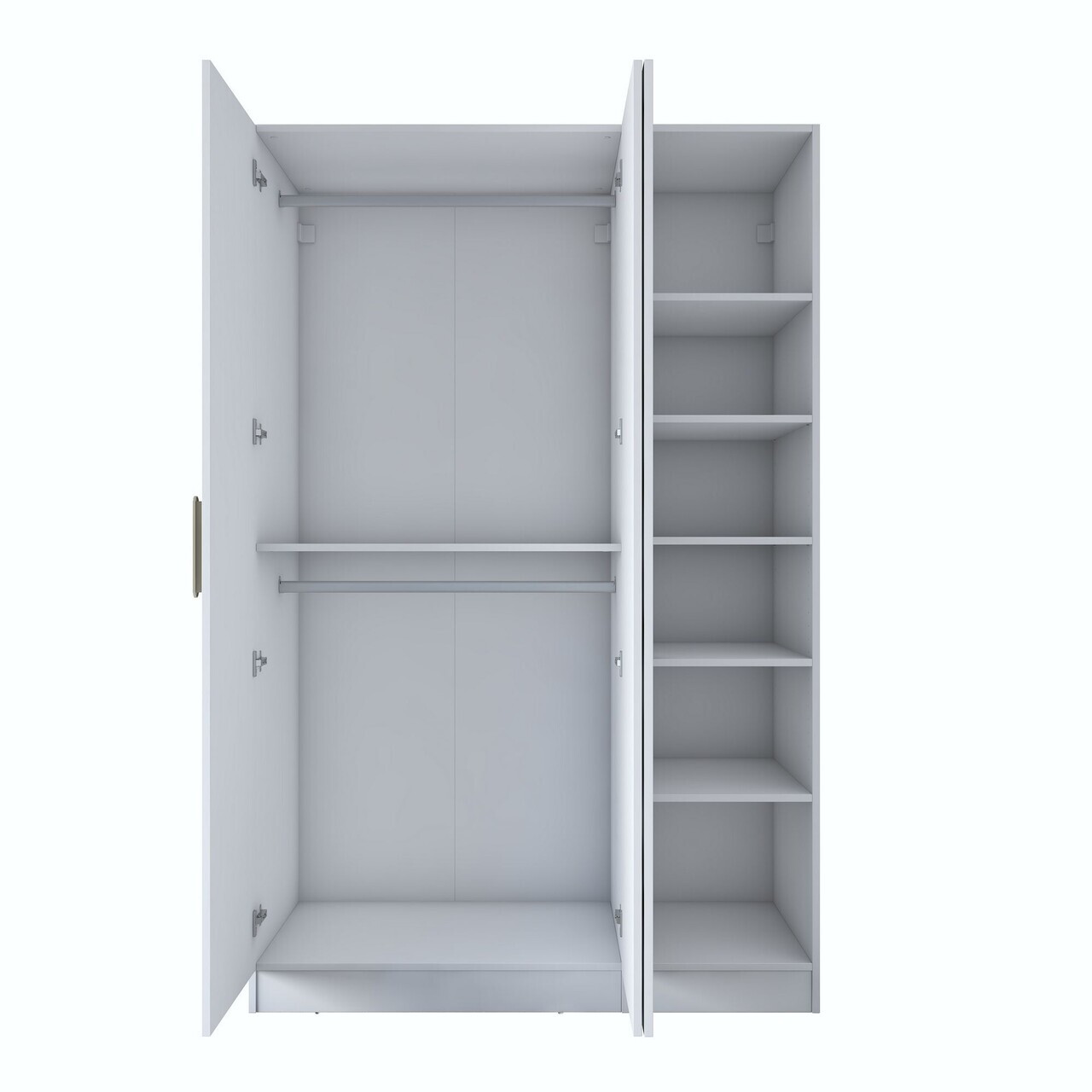 Dulap pentru haine, Hanah Home, BA164, 135x210x57.5 cm, PAL melaminat, Alb - view 9