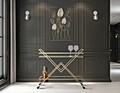 Carucior pentru servire Piramid, Mauro Ferretti, 90x40x80 cm, fier, auriu/negru