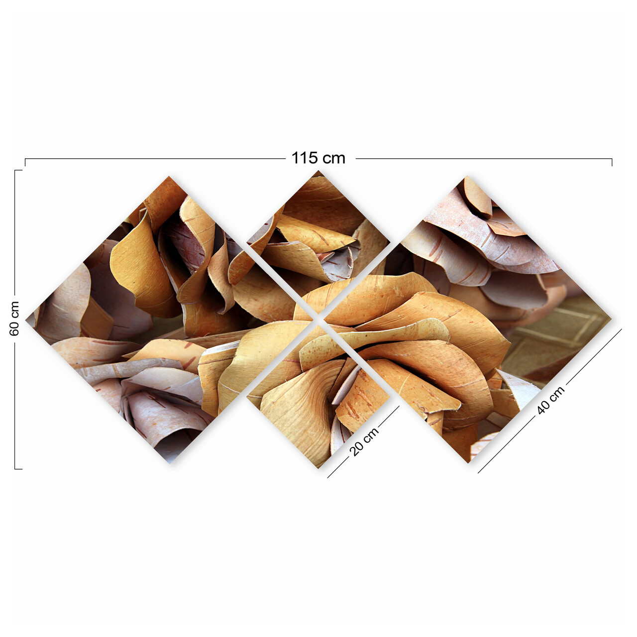 Set 4 tablouri decorative, 4MDF38511646, MDF, Imprimat UV, Multicolor