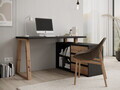 Birou cu dulap lateral ADRK, Iwo II, 135x115x75.2 cm, PAL laminat, grafit/artisan