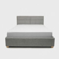 Pat tapitat Fodru, Homla, 140x200 cm, lemn/MDF/textil, gri