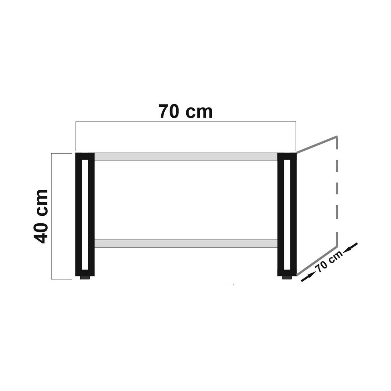 Masuta de cafea Cosmo Arena, Sapphire, 70x70x40 cm, natural/negru