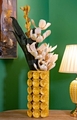 Vaza decorativa Drop, Mauro Ferretti, 16x15x33 cm, fier, galben