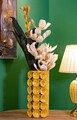 Vaza decorativa Drop, Mauro Ferretti, 16x15x33 cm, fier, galben