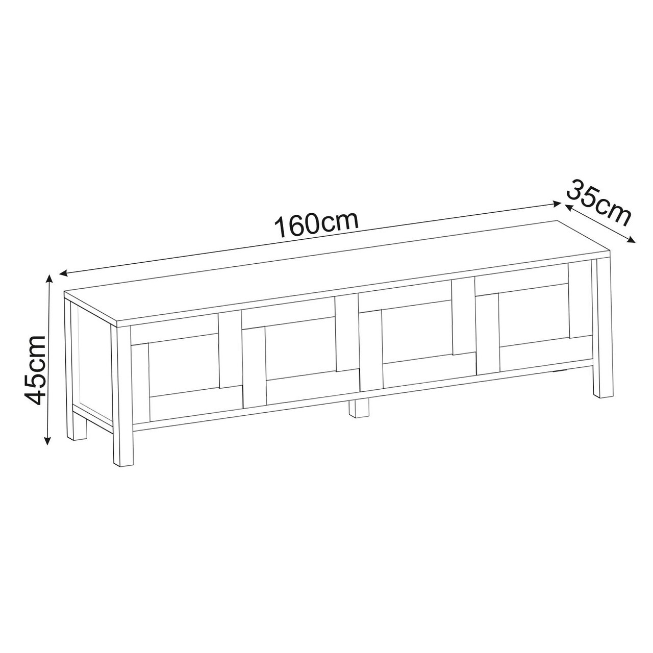Comoda TV, Hanah Home, Vachel, 160x45x35 cm, PAL, Alb — imaginea 6