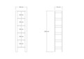 Corp biblioteca, Puqa Design, Creator, 49.8x180x33.6 cm, PAL, Alb
