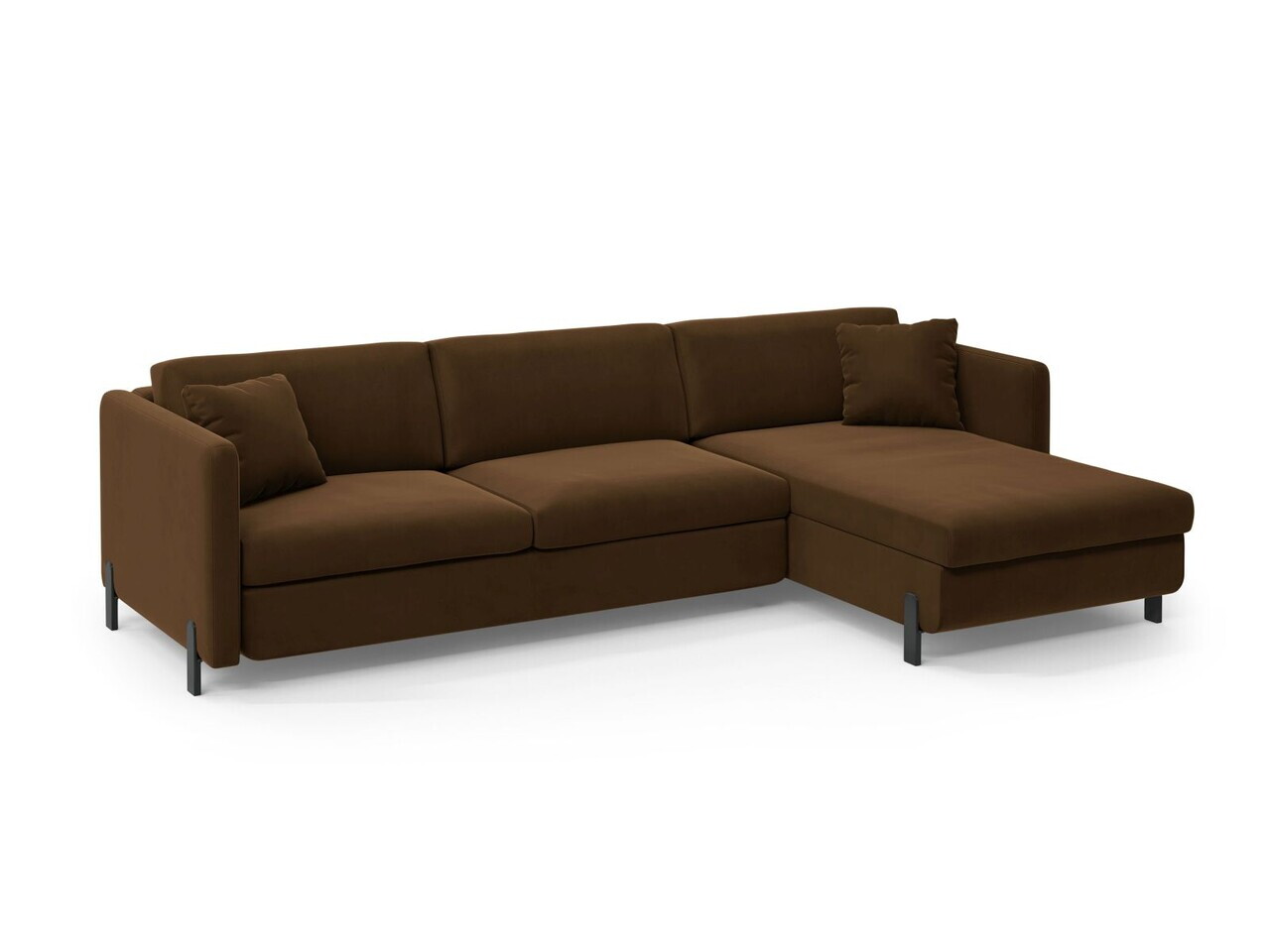 Coltar extensibil dreapta 4 locuri, Gloria, Micadoni Home, 266x170x88 cm, catifea, ciocolatiu — imaginea 6