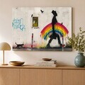 Tablou decorativ, KNV12054, Canvas, Cadru: 100% lemn (grosime: 3 cm), Multicolor