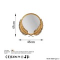 Oglinda decorativa, Palm Mirror M, Metal, Dimensiune: 48 x 45 cm, Bronz