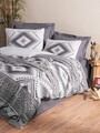 Lenjerie de pat dubla, Delos - Anthracite, Cotton Box, Bumbac Ranforce