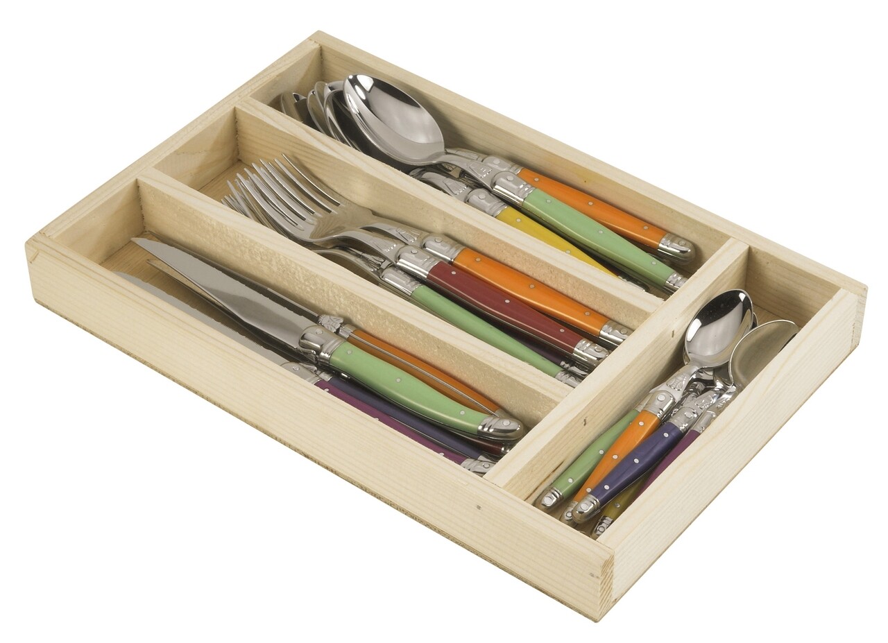 Set Tacamuri 24 Piese London Mix Laguiole, Jean Dubost, Inox, Multicolor