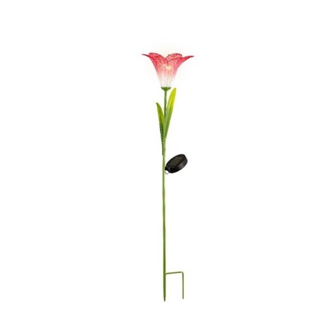 Lampa de gradina Lily, Lumineo, 17x17x82.5 cm, metal, roz/alb 17x17x82.5