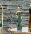 Decoratiune Woman Casino, Mauro Ferretti, 24 cm, polirasina, verde/auriu