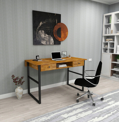 Birou, woodface, allen, 120x75x60 cm, lemn, stejar