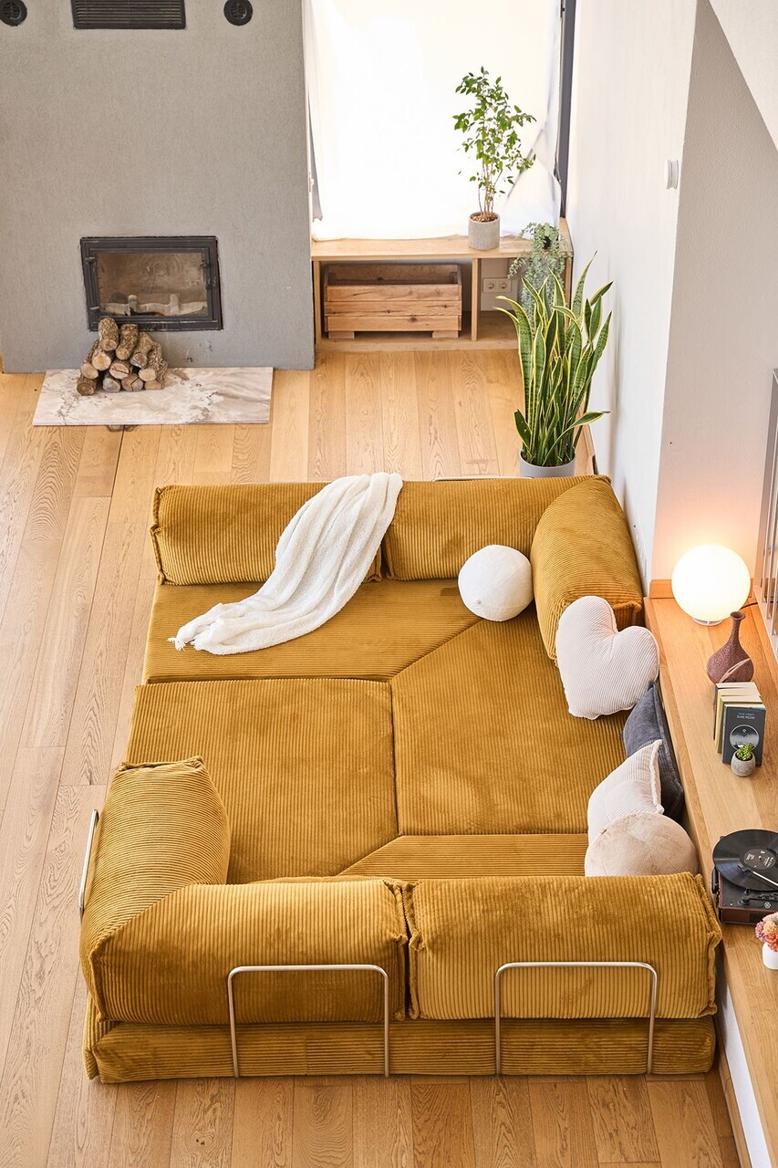 Coltar, Atelier del Sofa, 118FVL1407, Tesatura plus reiata, Galben mustar - view 4