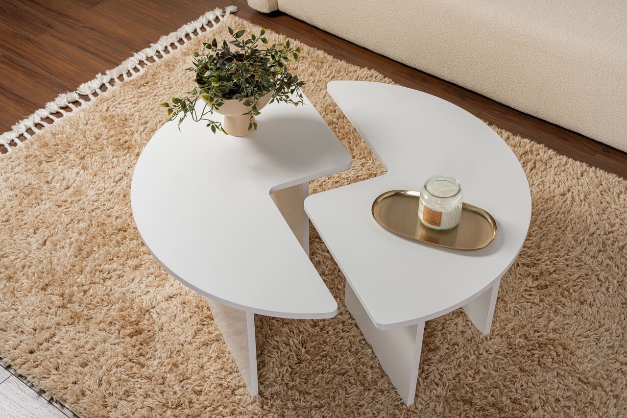Masuta de cafea, Nordure, Moira, 90x41 cm, Alb natural - 2 | YEO