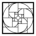 Decoratiune de perete, Golden Ratio, metal, 52 x 52 cm, negru