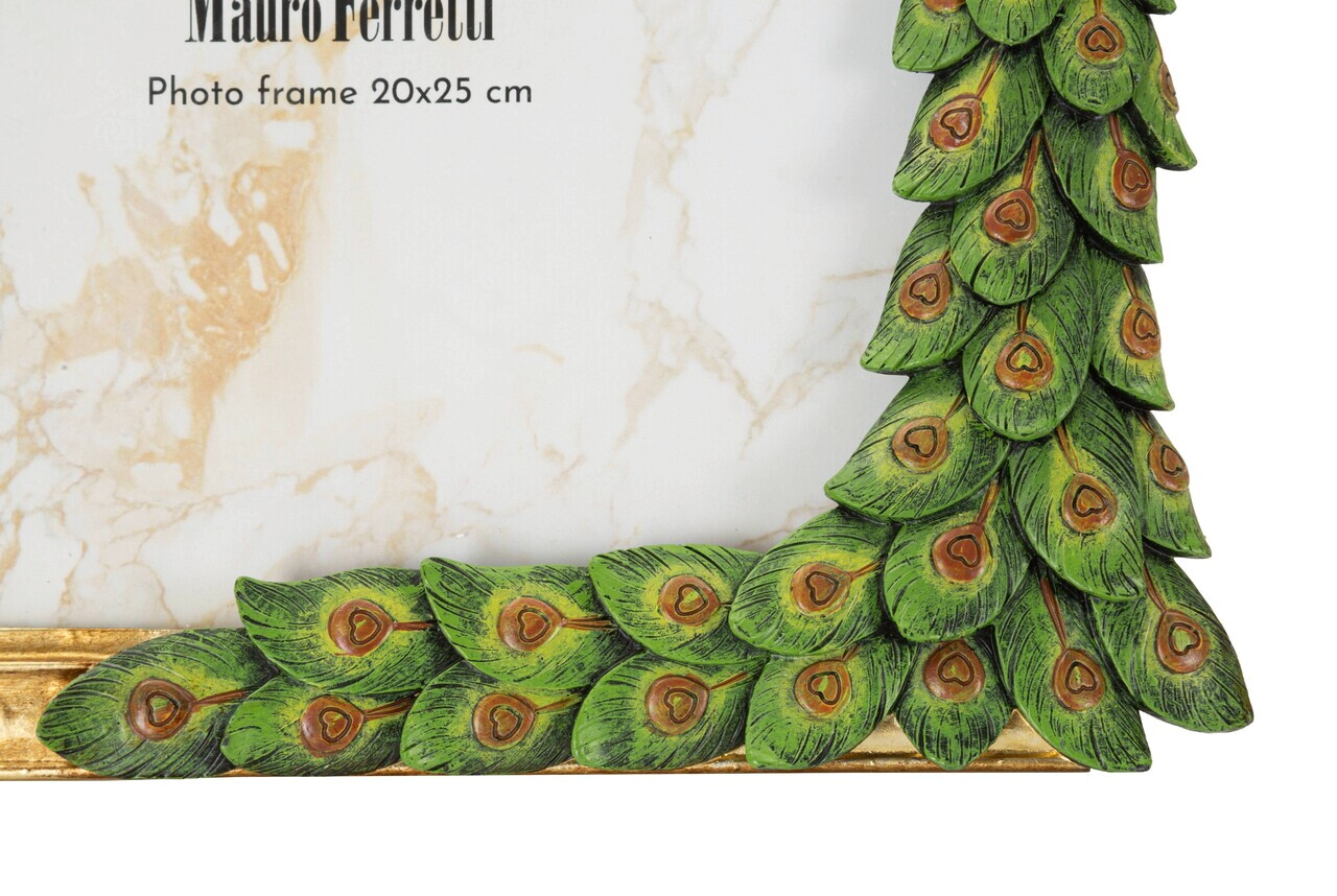 Rama foto, Mauro Ferretti, Eclectic-Style Peacock, 20x25 cm, polirasina, multicolor — imaginea 2
