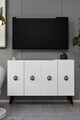 Consola, Hanah Home, 8183KM-32, 120x80x29.6 cm, PAL , Alb / Negru / Auriu