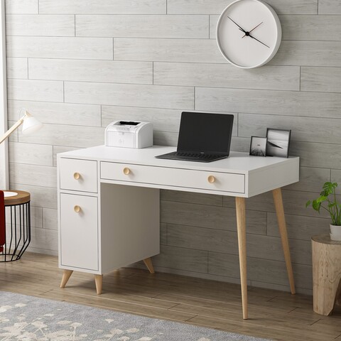 Birou Inarch, Inarch, 120x60x76 cm, PAL, alb/natural Inarch