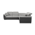 Coltar extensibil 5 locuri ELTAP, Fed-11, Federico, 266x266x102 cm, lemn/poliester, gri deschis/negru
