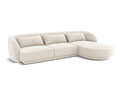 Coltar dreapta 4 locuri, Tulum, Cosmopolitan Design, 255x156x70 cm, catifea, bej deschis