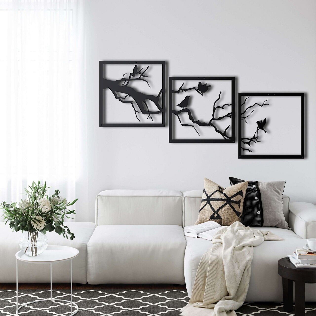 Decoratiune de perete, 5261, Metal, Dimensiune: 38 x 38 cm, Negru