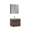 Set Dulap de Baie cu Chiuvetă și Oglindă (2 Piese), Hanah Home, Side 65 v2, Maro