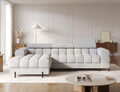 Coltar extensibil dreapta 3 locuri ELTAP, LT-03PEL, Felro, 285x181x93 cm, lemn/poliester, gri deschis