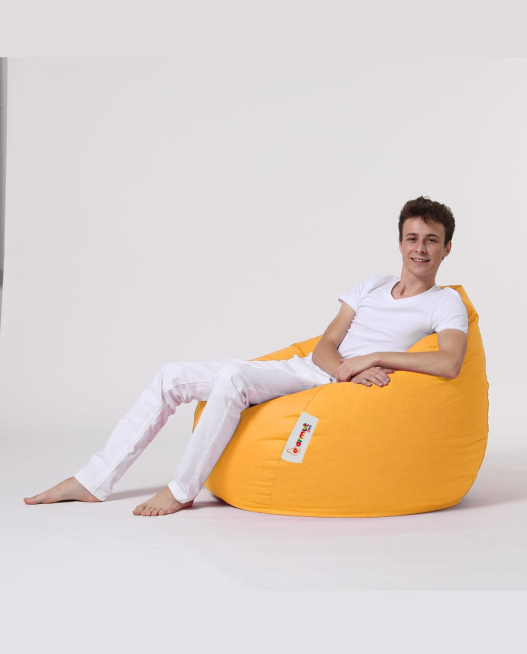 Fotoliu Puf, Bean Bag, Ferndale Premium XXL, 115 X 130 Cm, Poliester Impermeabil, Galben