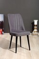 Set scaune 2 piese, Beckley, Vega, MDF , Gri/Negru