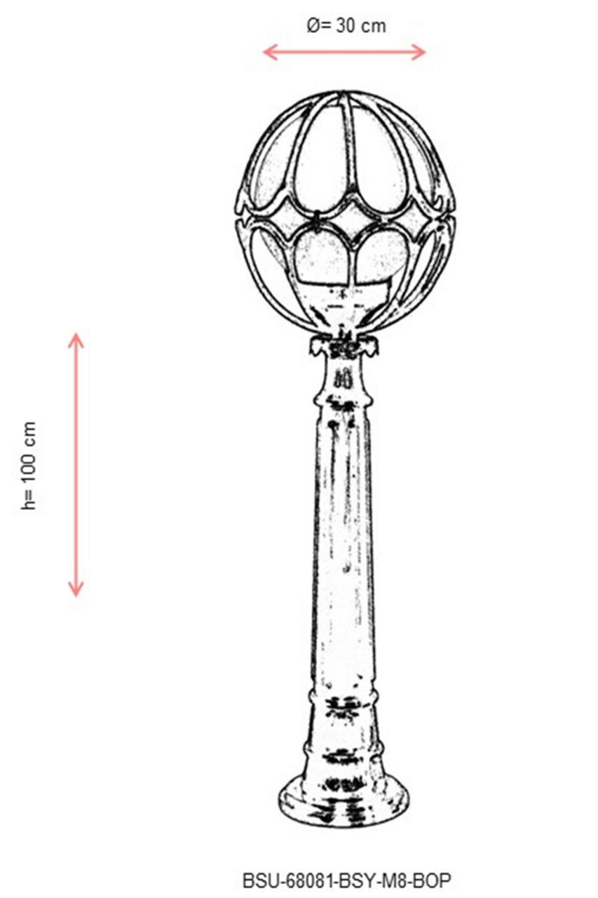 Lampadar de exterior, Avonni, 685AVN1136, Plastic ABS, Negru