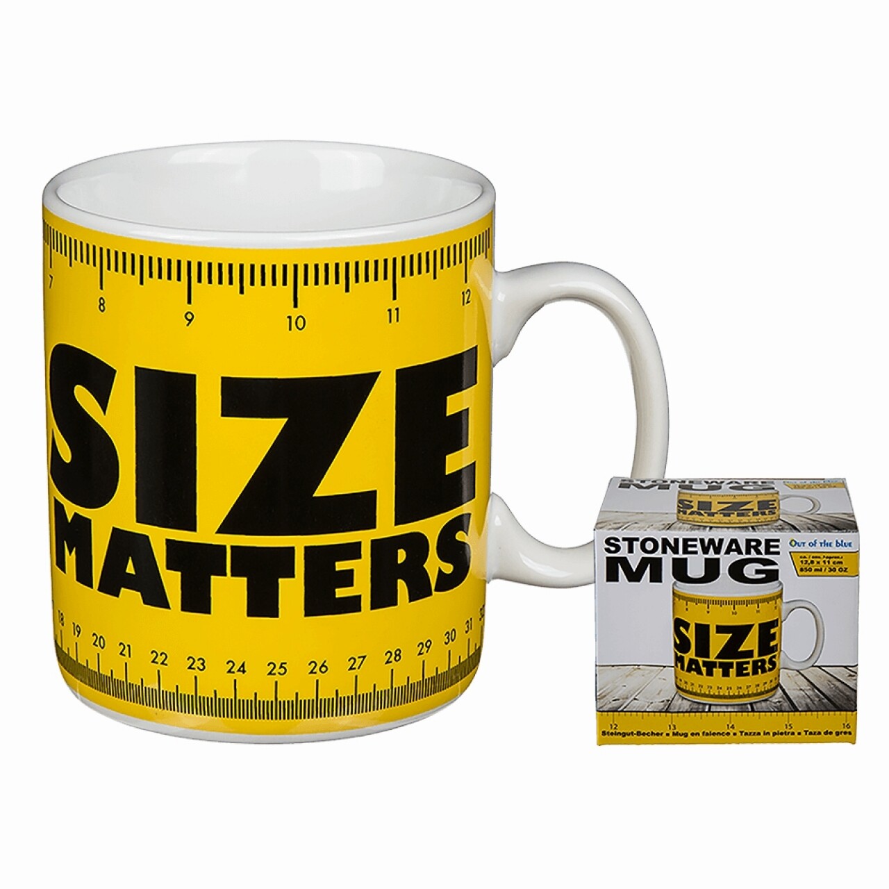 Cana Size Matters, Out Of The Blue, 450 Ml, Ceramica, Galben/negru