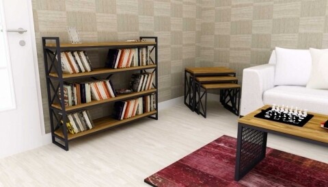 Biblioteca Passi, Puqa Design, 49x25x140 cm, negru mezoni.ro