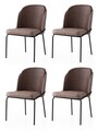 Set scaune 4 piese, Nmobb, Dore, Auriu/Maro