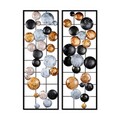 Decoratiune de perete, Camber, Metal, Latime: 32 cm / Inaltime: 92 cm / Adancime: 4 cm (2 bucati), Multicolor