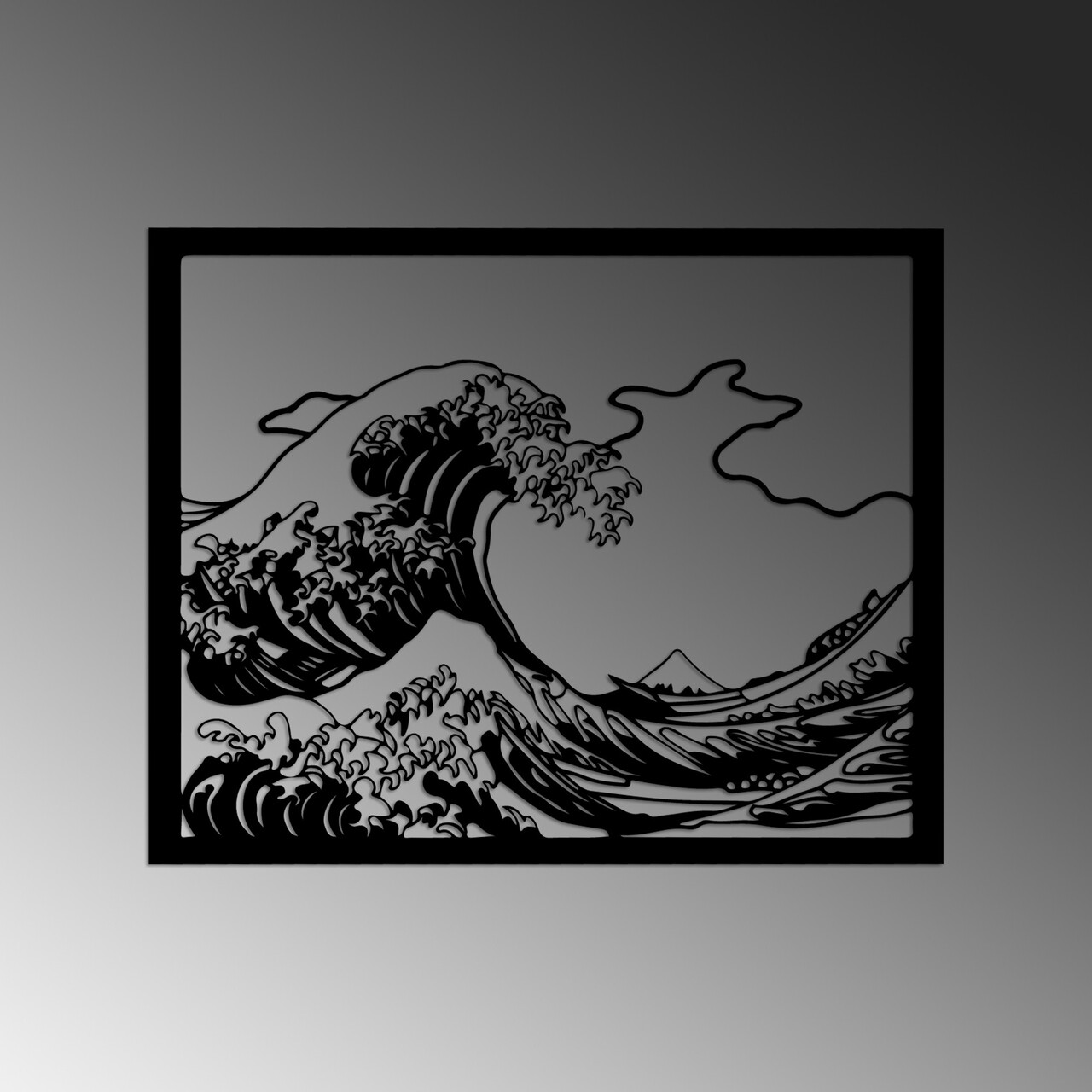 Decoratiune de perete, Hokusai, Dimensiuni: 56 x 45 cm, Negru - view 5