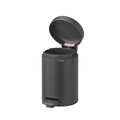 Cos de gunoi cu pedala, Brabantia, NewIcon Mineral Infinite Grey, 3 L, 23.5x16.8x26.4 cm, otel, gri