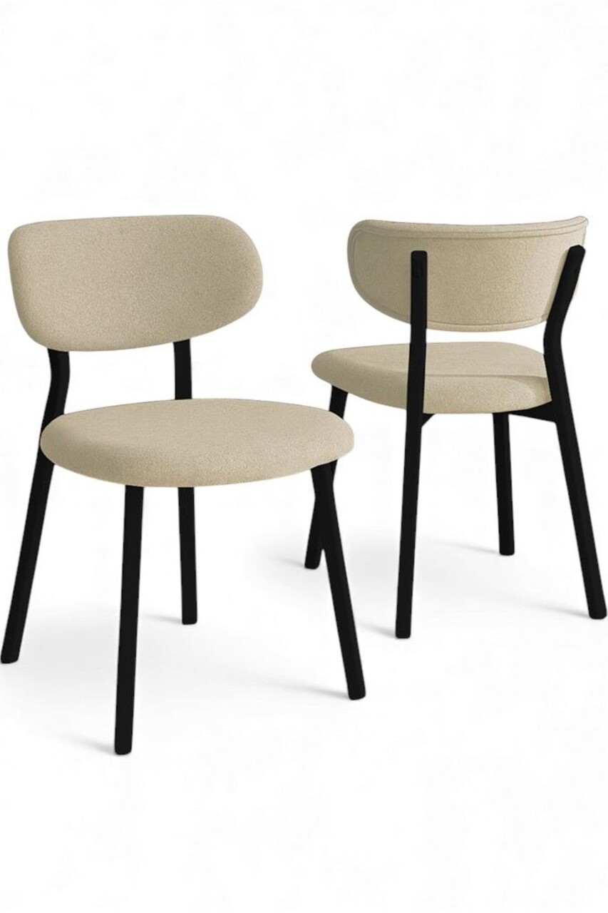 Set scaune 6 piese, Hanah Home, Toldy, Crem/Negru - view 2