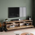 Comoda TV, Locelso, ML19 - A, 180 x 56 x 35.5 cm, pal melaminat, maro/negru