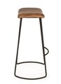 Scaun de bar Nadira, Bizzotto, piele naturala, 50x43x76 cm, maro