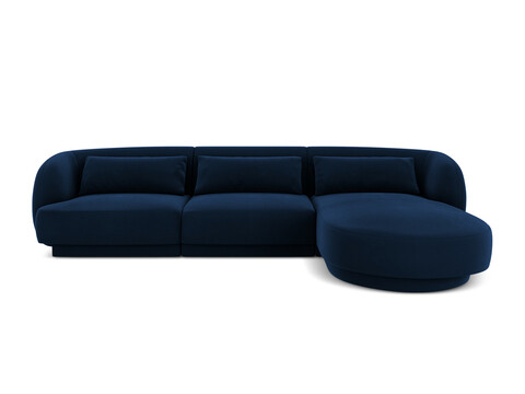 Coltar dreapta 4 locuri, Tulum, Cosmopolitan Design, 255x156x70 cm, catifea, albastru regal