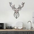 Decoratiune de perete, Deer, Metal, Latime: 60 cm / Inaltime: 65 cm, Multicolor
