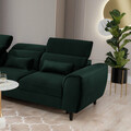 Coltar extensibil stanga 4 locuri ELTAP, Foble, 267x196x100 cm, lemn/poliester, verde inchis