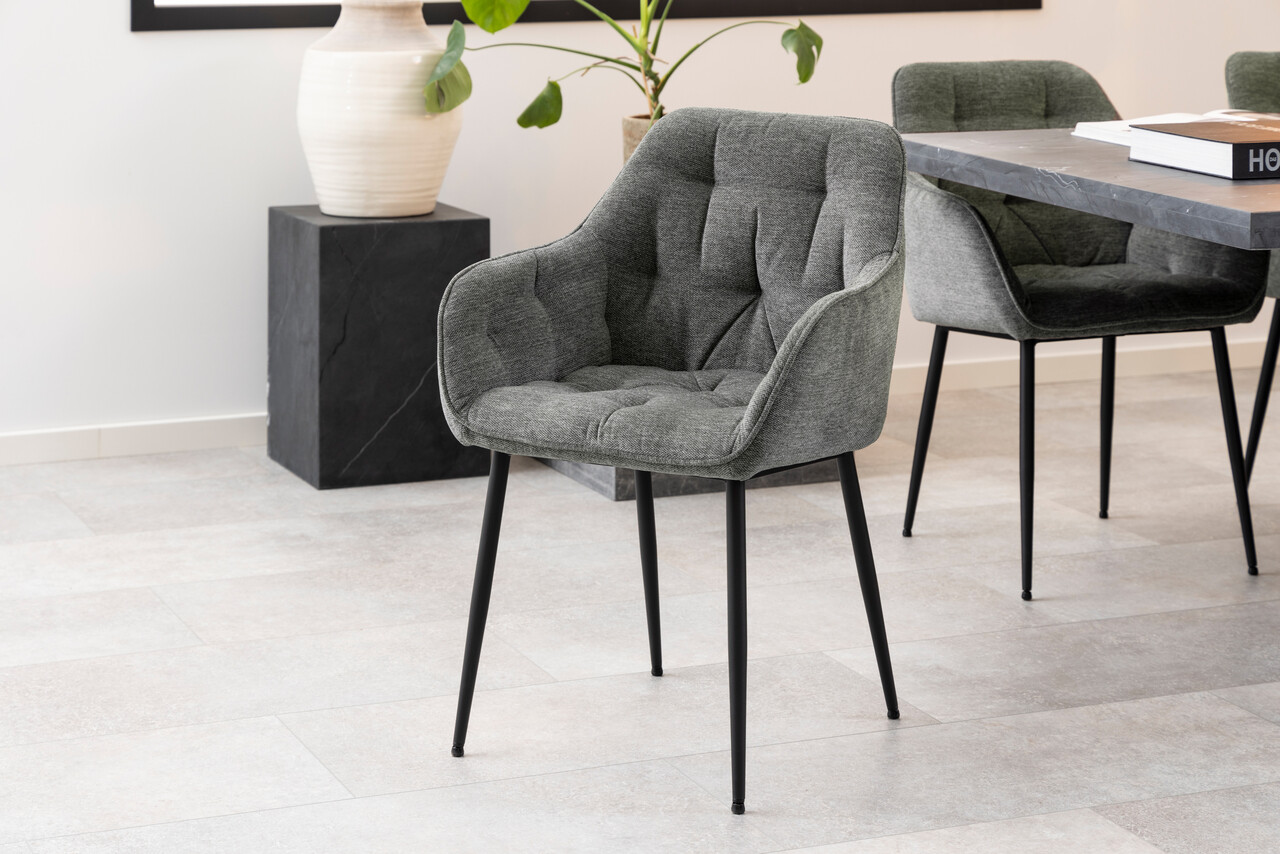 Scaun Brooke, Actona, 58x55x83 cm, tesatura Chenille/otel, antracit - view 6