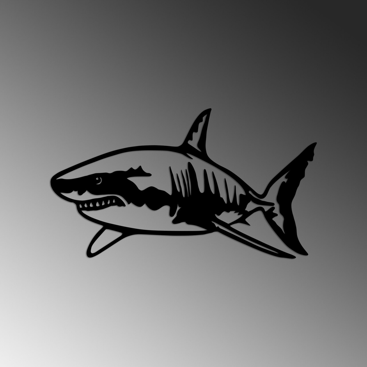 Decoratiune de perete, Shark, Dimensiune: 50 x 28 cm, Negru - view 4