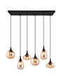 Lustra Lumina, TRIO, 85x20x150 cm, 40W, 6x E14, metal, negru mat